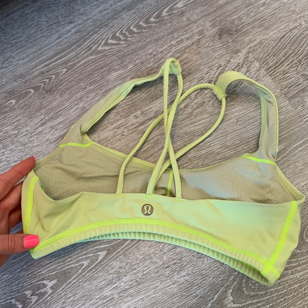 Neon lululemon sports bra